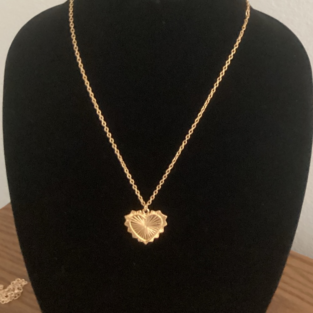 Gold Heart Pendant Necklace - Women Jewelry